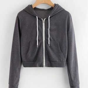 Cropped gray hoodie